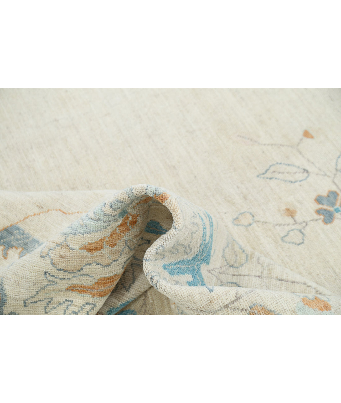 Hand Knotted Oushak Wool Rug - 9'3'' x 11'9'' 9'3'' x 11'9'' (278 X 353) / Brown / Brown