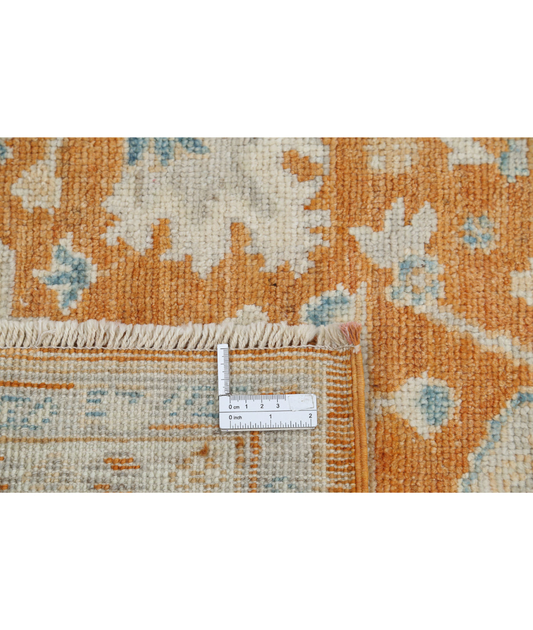Hand Knotted Oushak Wool Rug - 8'3'' x 10'1'' 8'3'' x 10'1'' (248 X 303) / Orange / Blue