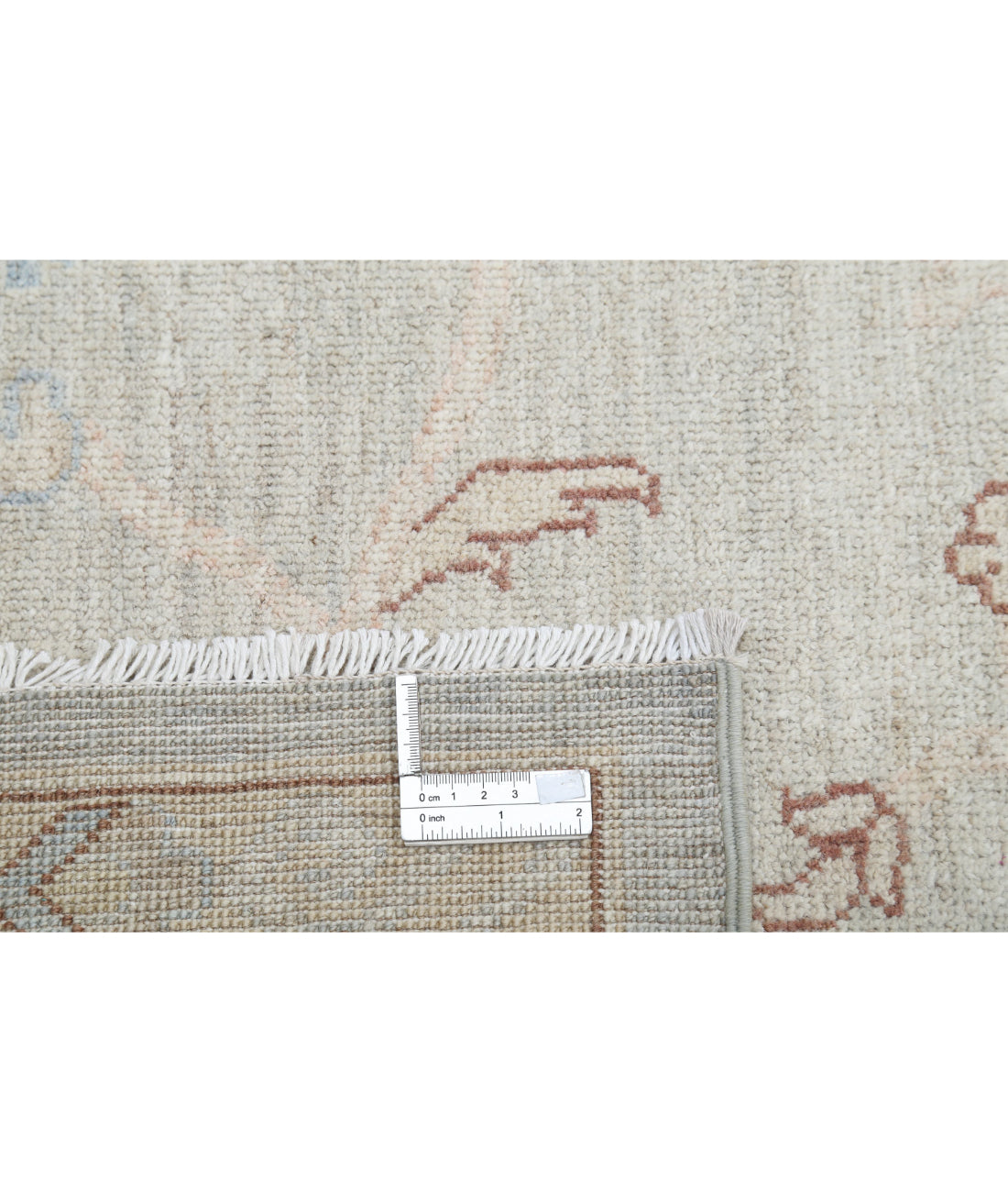 Hand Knotted Oushak Wool Rug - 12'9'' x 17'7'' 12'9'' x 17'7'' (383 X 528) / Grey / Ivory