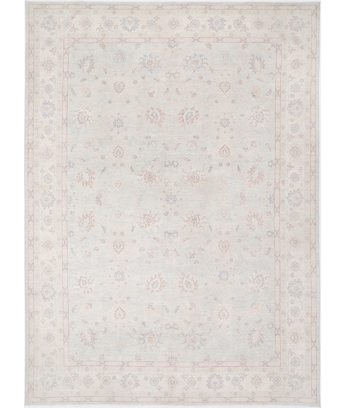 Hand Knotted Oushak Wool Rug - 12&#39;9&#39;&#39; x 17&#39;7&#39;&#39; 12&#39;9&#39;&#39; x 17&#39;7&#39;&#39; (383 X 528) / Grey / Ivory
