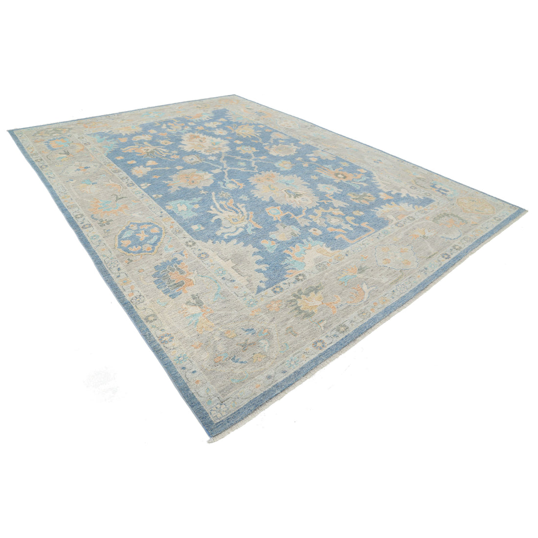 Alfombra de lana Oushak anudada a mano - 9'10'' x 13'6''