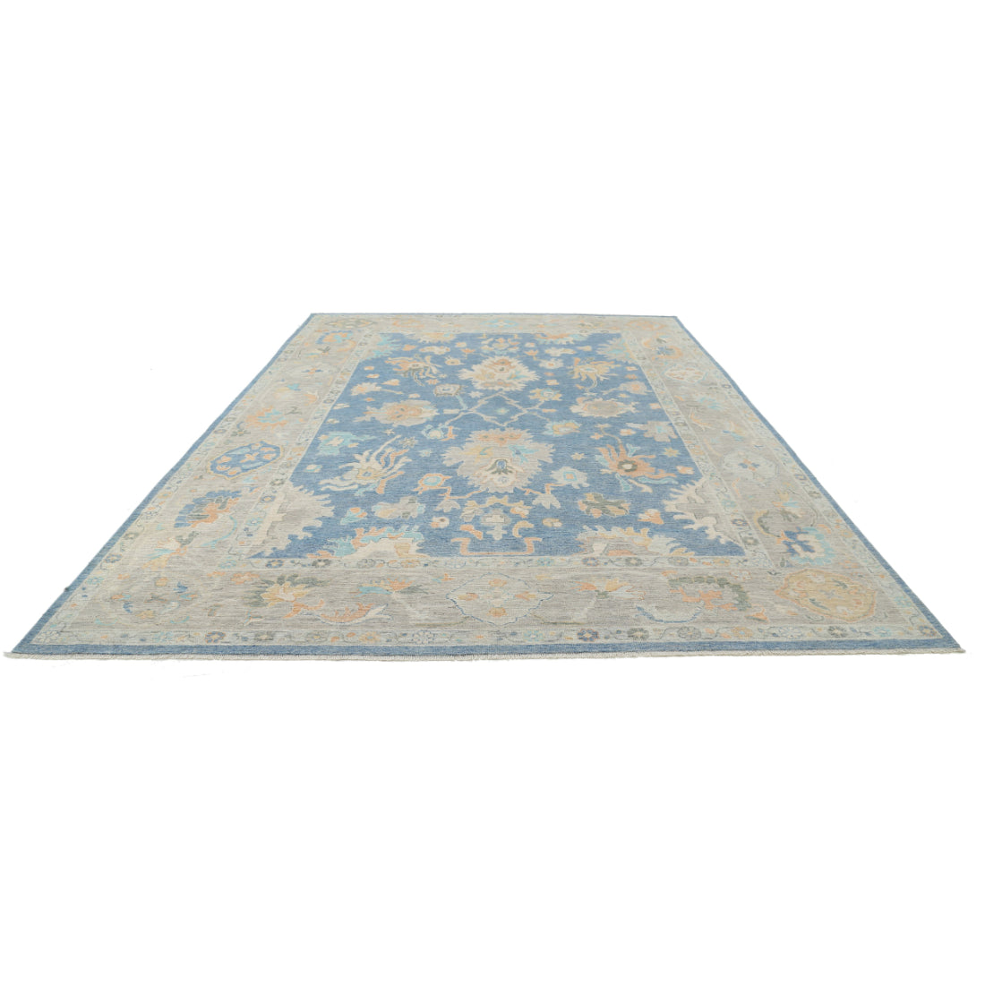 Alfombra de lana Oushak anudada a mano - 9'10'' x 13'6''