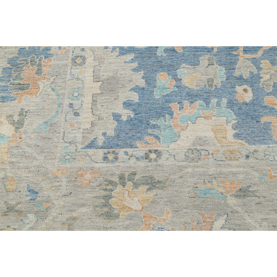 Alfombra de lana Oushak anudada a mano - 9'10'' x 13'6''