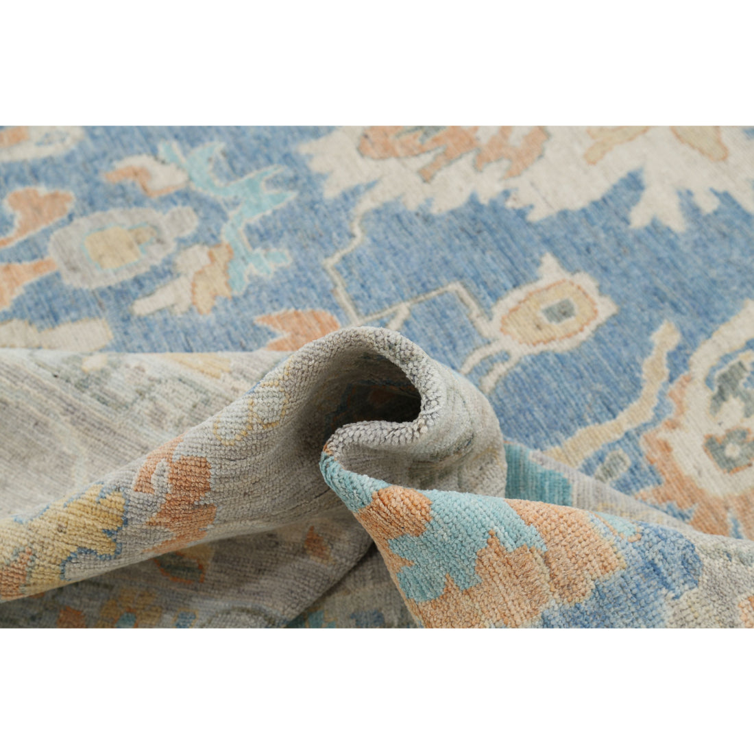 Alfombra de lana Oushak anudada a mano - 9'10'' x 13'6''