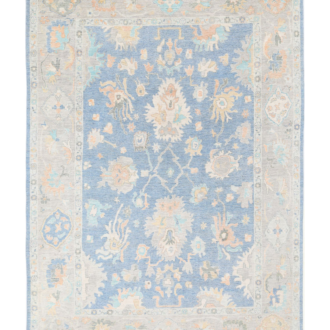 Alfombra de lana Oushak anudada a mano - 9'10'' x 13'6''