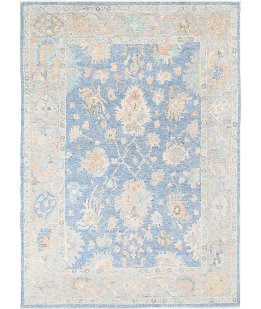 Hand Knotted Oushak Wool Rug - 9&#39;10&#39;&#39; x 13&#39;6&#39;&#39;