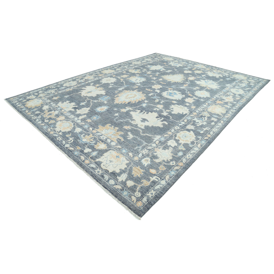 Alfombra de lana Oushak anudada a mano - 10'4'' x 13'11''