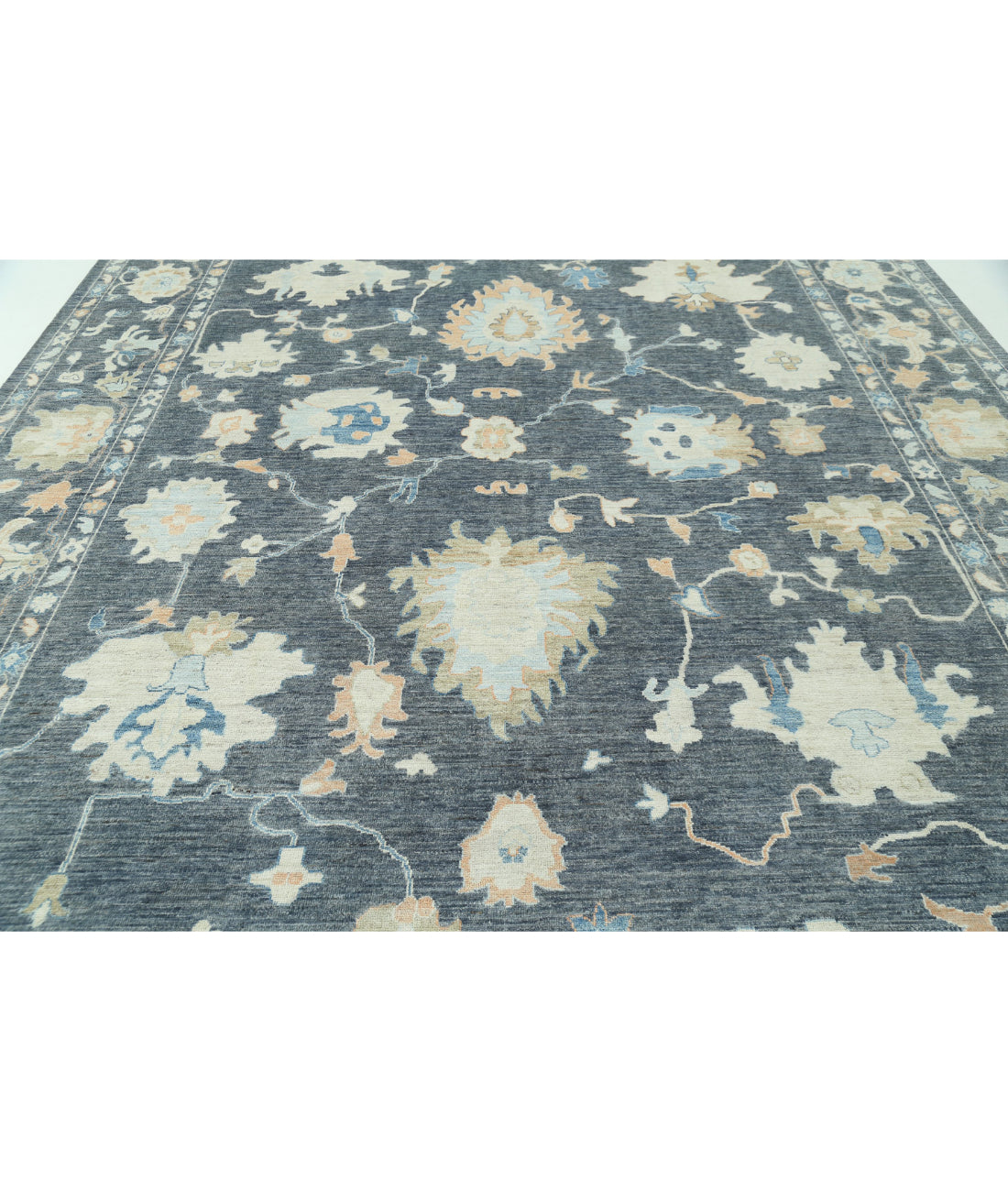 Hand Knotted Oushak Wool Rug - 10'4'' x 13'11'' 10'4'' x 13'11'' (310 X 418) / Grey / Grey