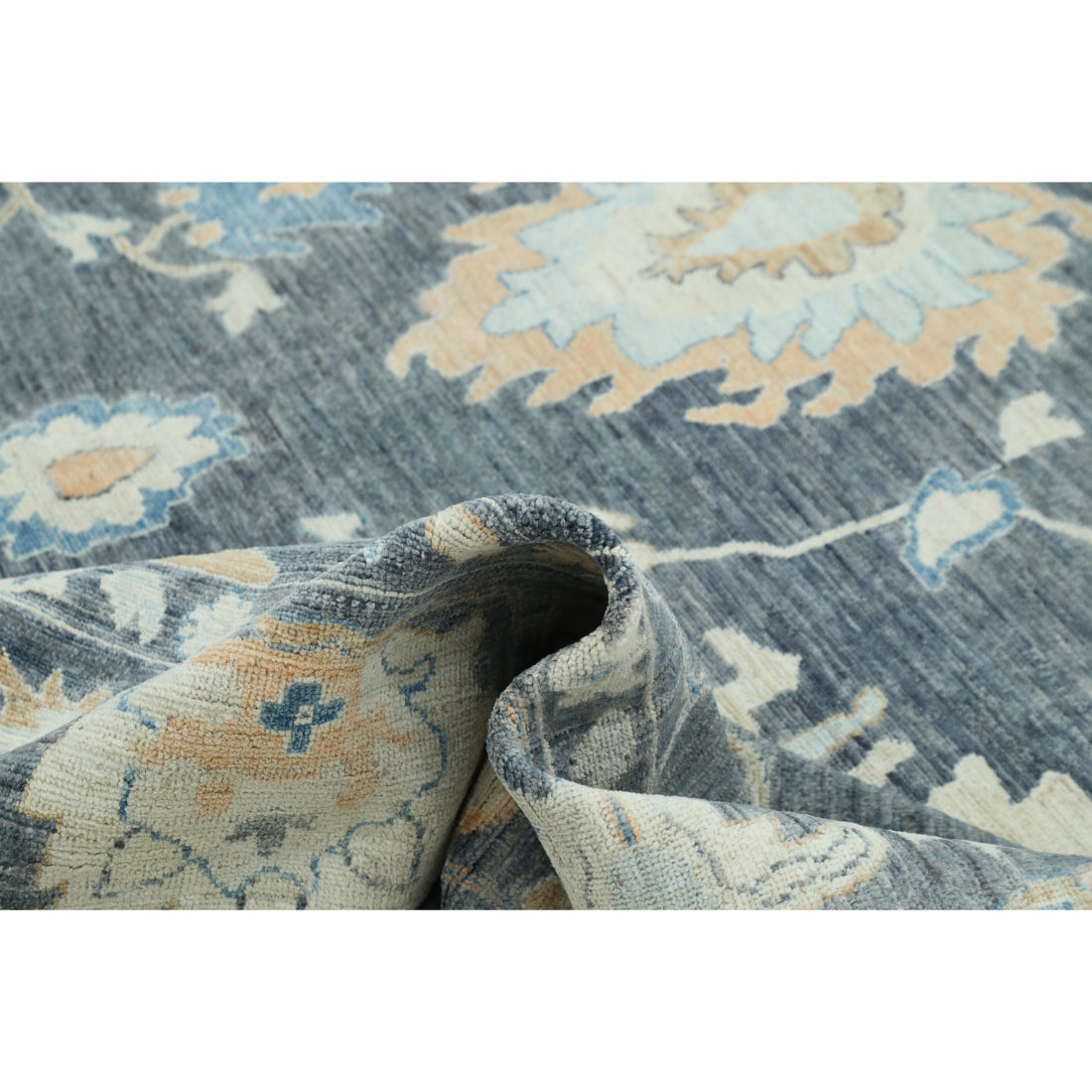 Alfombra de lana Oushak anudada a mano - 10'4'' x 13'11''