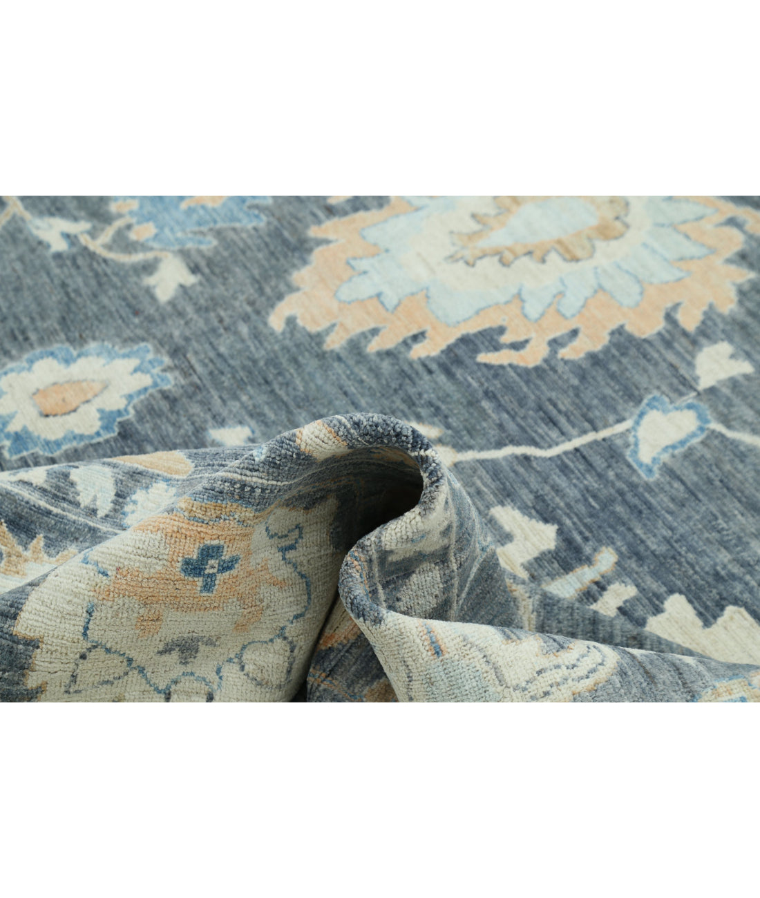 Alfombra de lana Oushak anudada a mano - 10'4'' x 13'11''