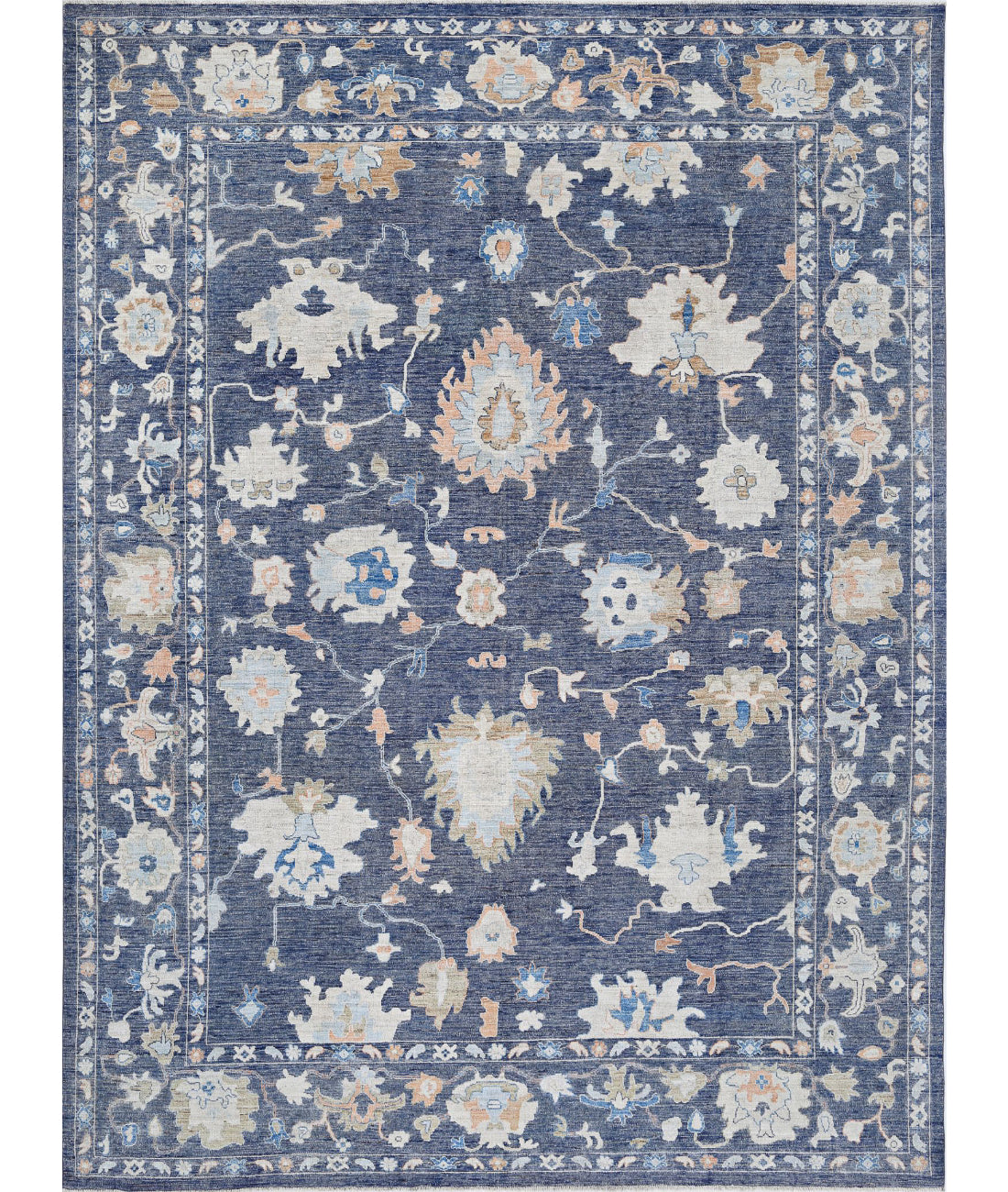 Hand Knotted Oushak Wool Rug - 10'4'' x 13'11'' 10'4'' x 13'11'' (310 X 418) / Grey / Grey