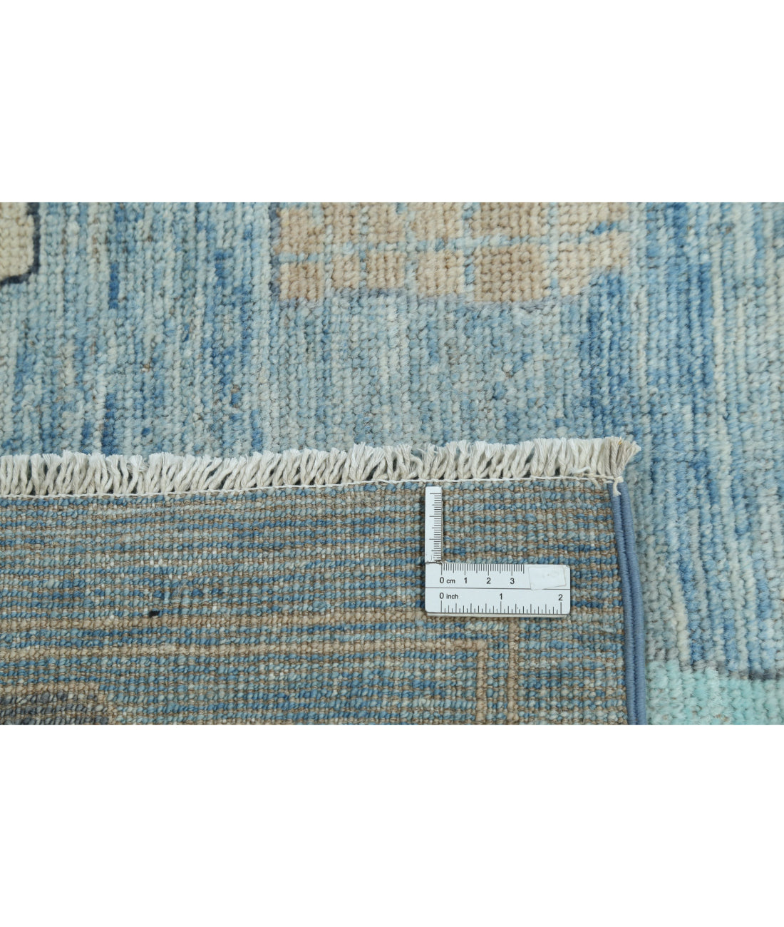 Hand Knotted Oushak Wool Rug - 9'0'' x 11'11'' 9'0'' x 11'11'' (270 X 358) / Blue / Blue