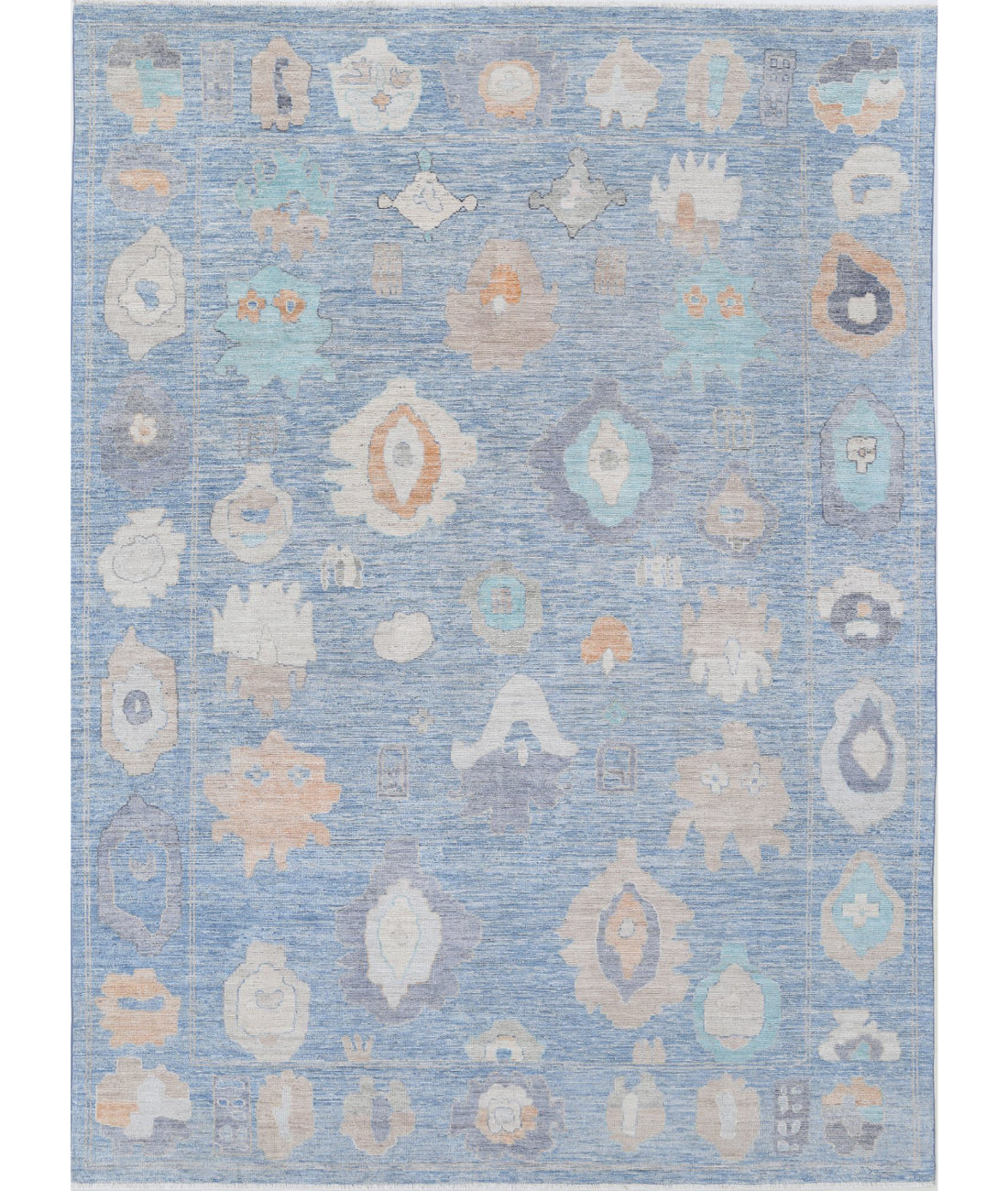 Hand Knotted Oushak Wool Rug - 9&#39;0&#39;&#39; x 11&#39;11&#39;&#39;