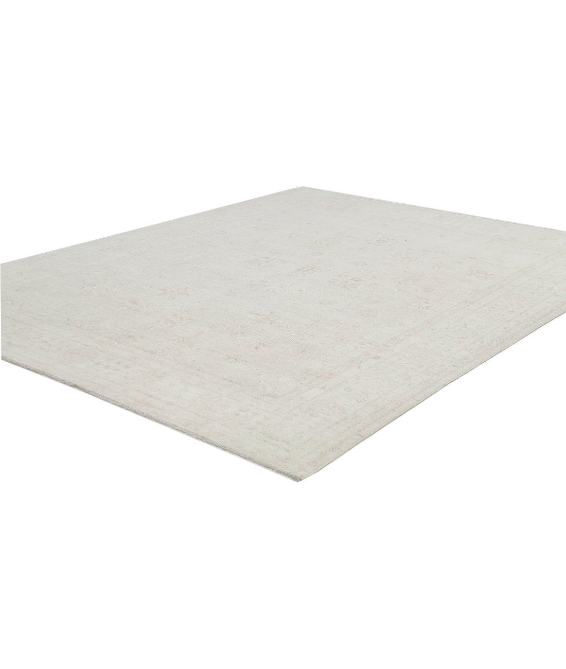 Hand Knotted Oushak Wool Rug - 8'9'' x 11'6'' 8'9'' x 11'6'' (263 X 345) / Beige / Ivory