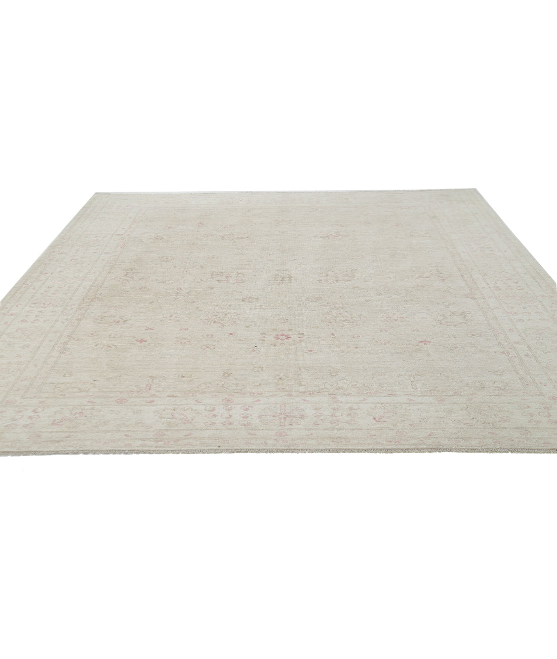Hand Knotted Oushak Wool Rug - 8'9'' x 11'6'' 8'9'' x 11'6'' (263 X 345) / Beige / Ivory