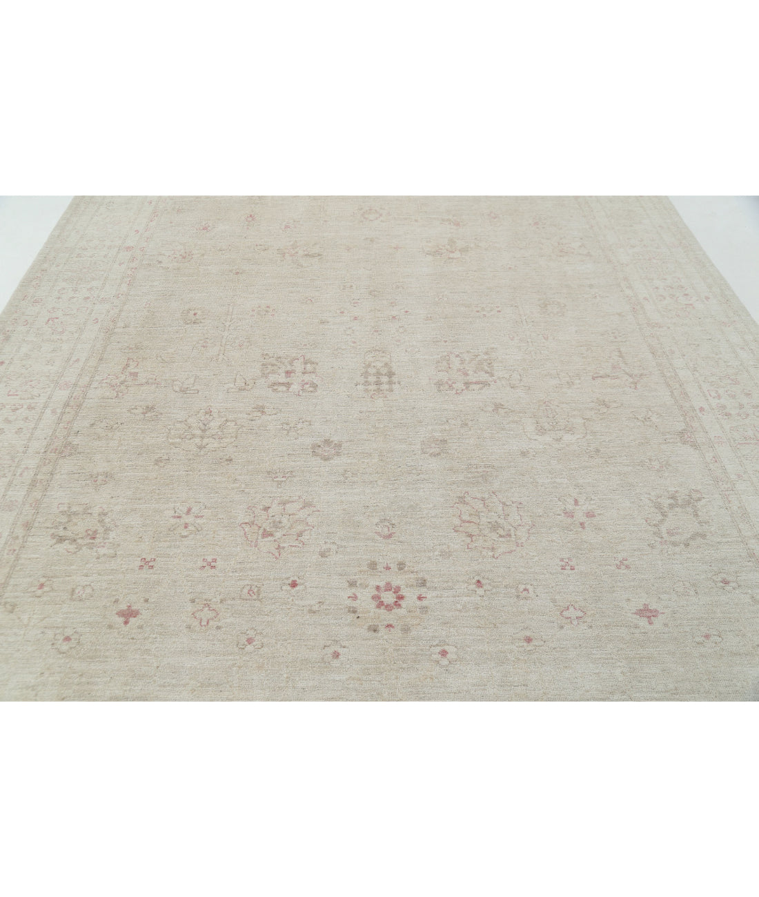 Hand Knotted Oushak Wool Rug - 8'9'' x 11'6'' 8'9'' x 11'6'' (263 X 345) / Beige / Ivory