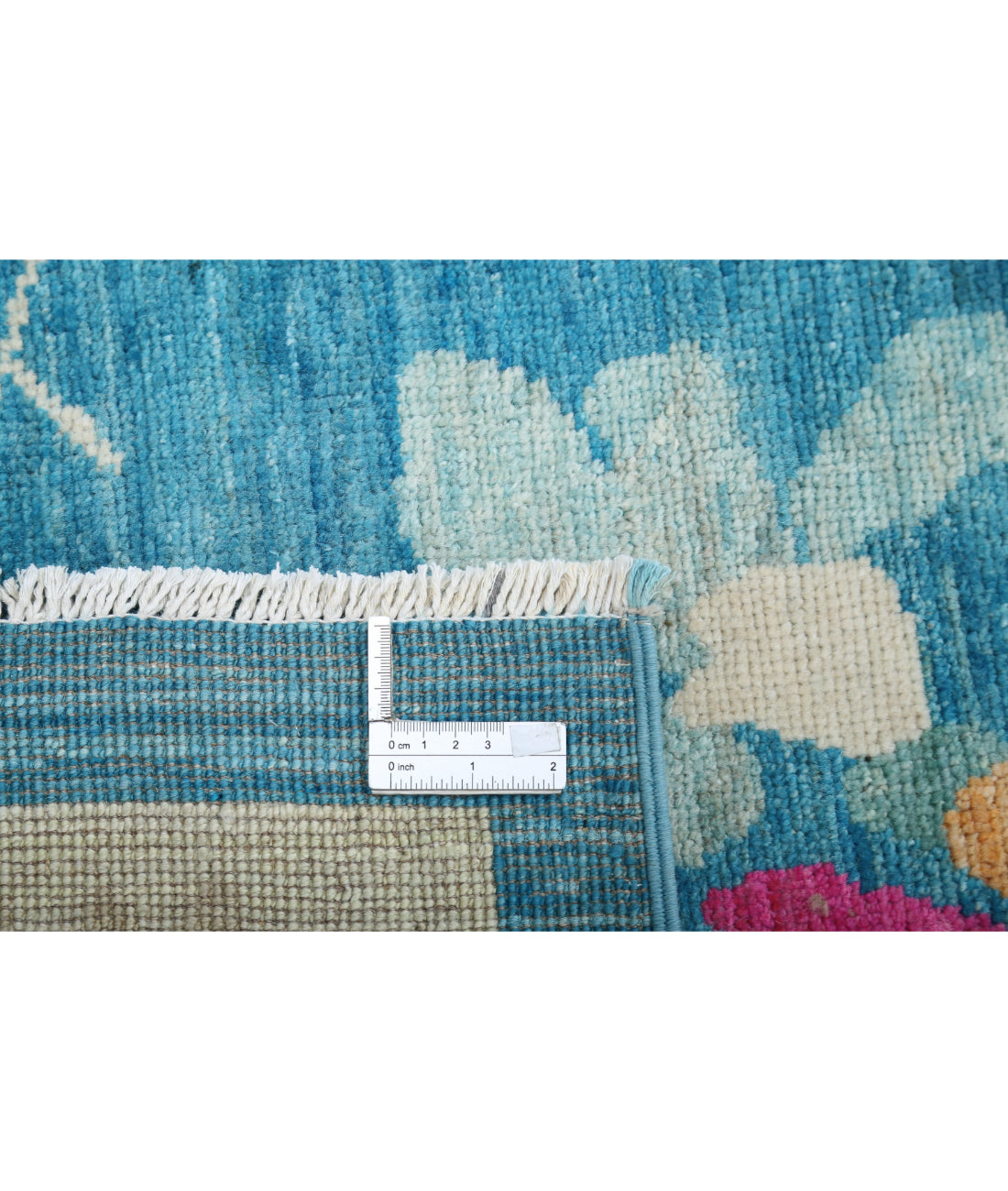 Hand Knotted Chinese Wool Rug - 10'2'' x 13'8'' 10'2'' x 13'8'' (305 X 410) / Blue / Ivory