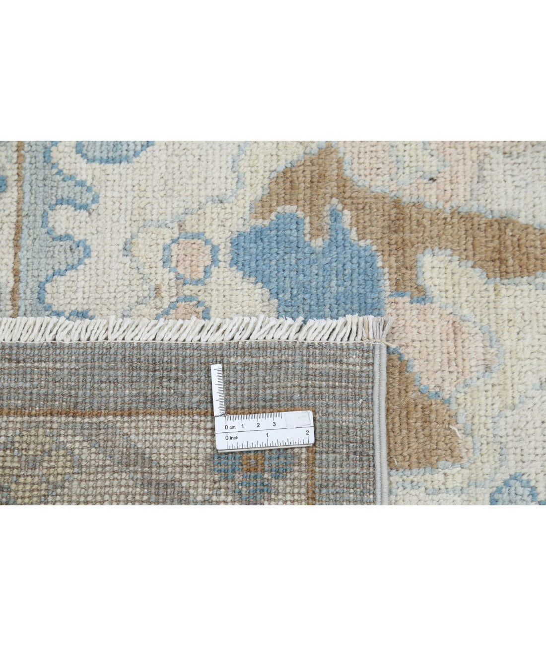 Hand Knotted Oushak Wool Rug - 8'2'' x 10'1'' 8'2'' x 10'1'' (245 X 303) / Blue / Grey