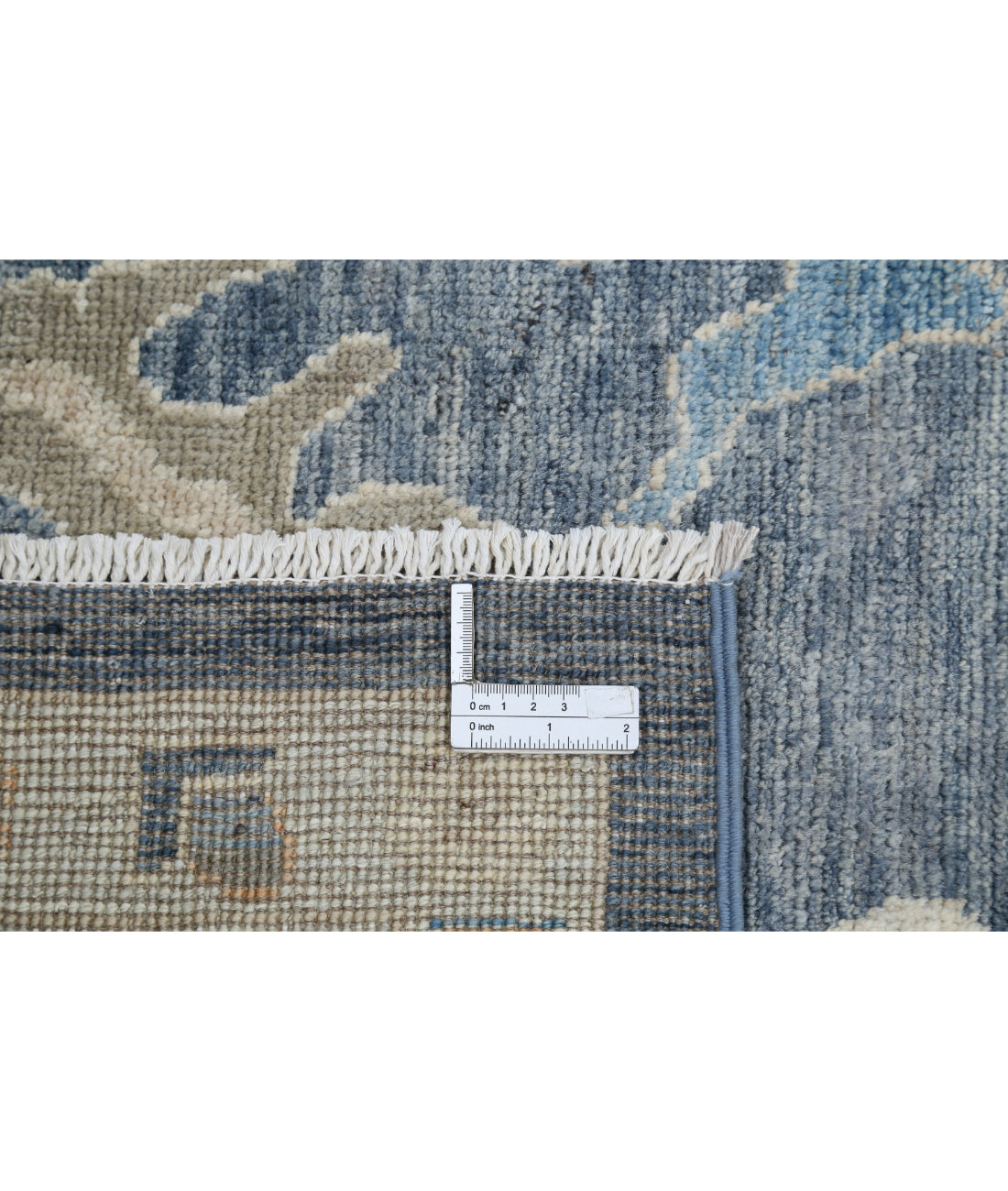 Hand Knotted Oushak Wool Rug - 8'0'' x 9'10'' 8'0'' x 9'10'' (240 X 295) / Grey / Blue