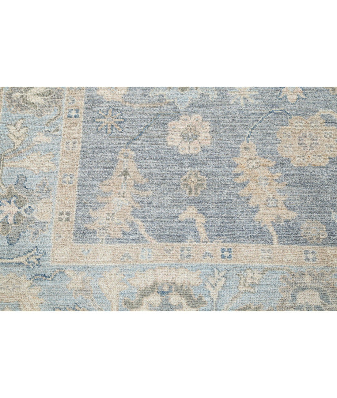 Hand Knotted Oushak Wool Rug - 5'10'' x 9'0'' 5'10'' x 9'0'' (175 X 270) / Grey / Blue