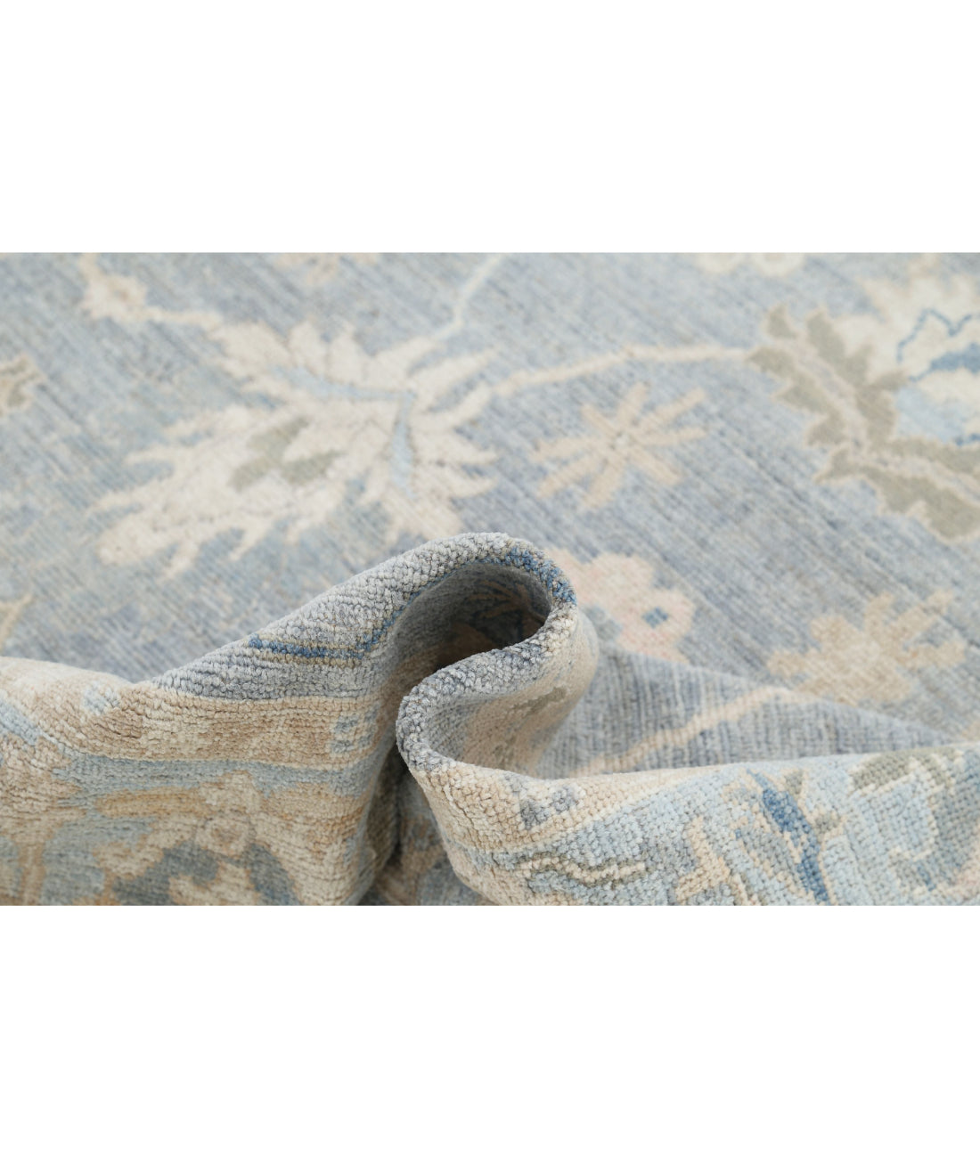 Hand Knotted Oushak Wool Rug - 5'10'' x 9'0'' 5'10'' x 9'0'' (175 X 270) / Grey / Blue