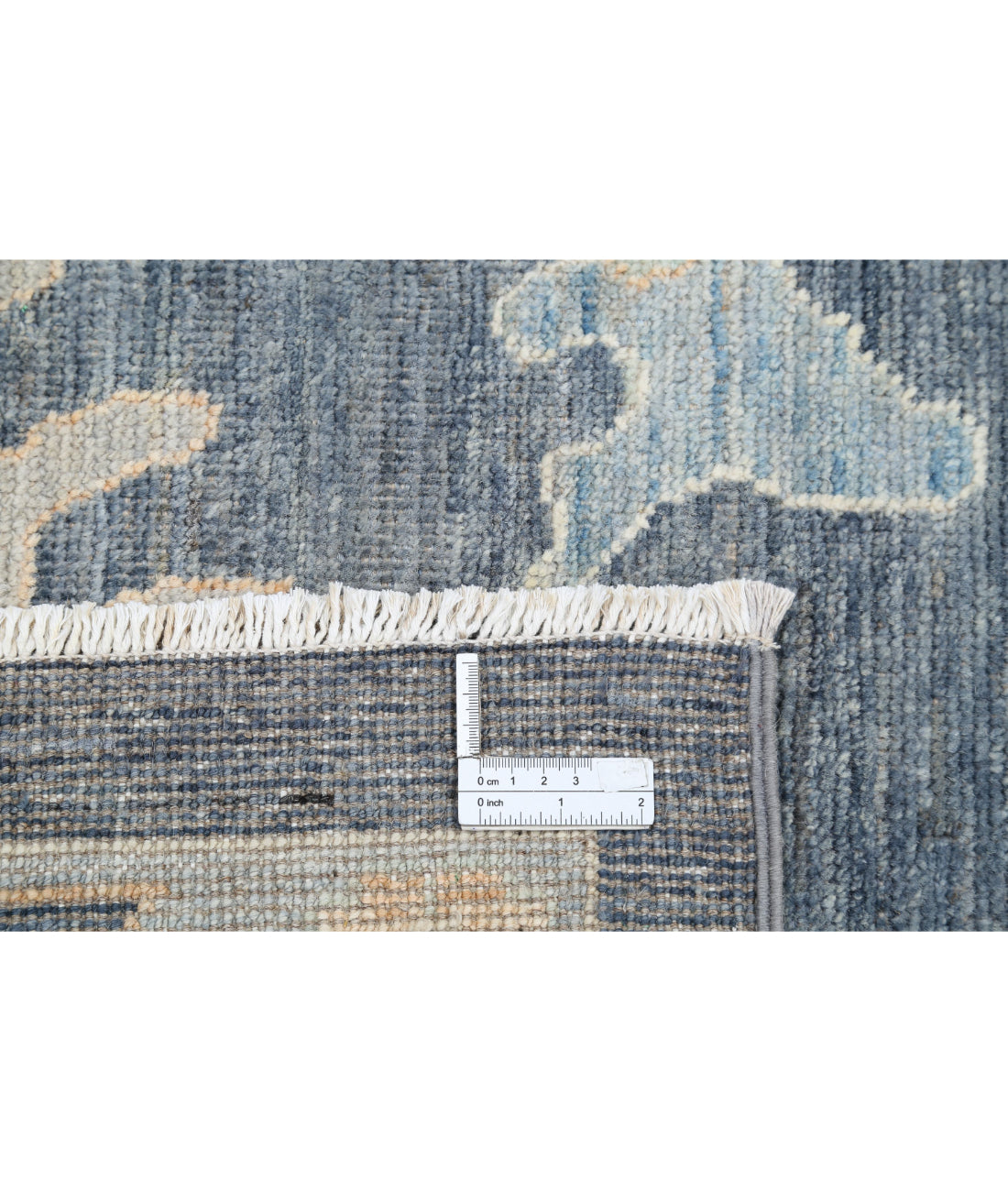 Hand Knotted Oushak Wool Rug - 10'2'' x 13'8'' 10'2'' x 13'8'' (305 X 410) / Grey / Blue