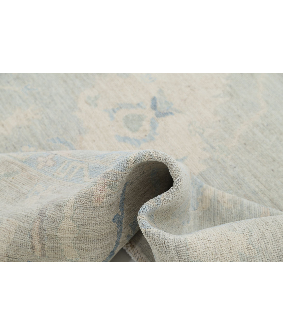 Hand Knotted Oushak Wool Rug - 7'10'' x 9'9'' 7'10'' x 9'9'' (235 X 293) / Grey / Blue