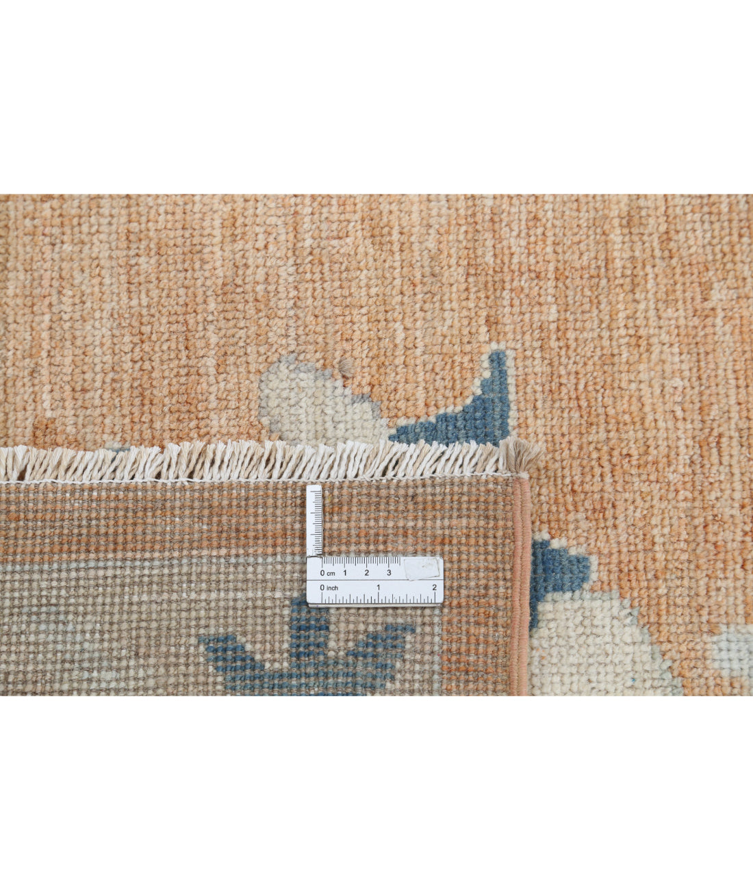 Hand Knotted Oushak Wool Rug - 9'0'' x 12'0'' 9'0'' x 12'0'' (270 X 360) / Rust / Blue