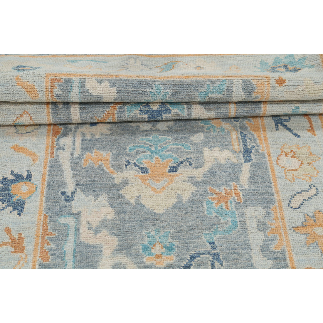 Alfombra de lana Oushak anudada a mano - 2'10'' x 9'4''