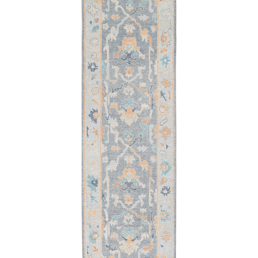Alfombra de lana Oushak anudada a mano - 2'10'' x 9'4''