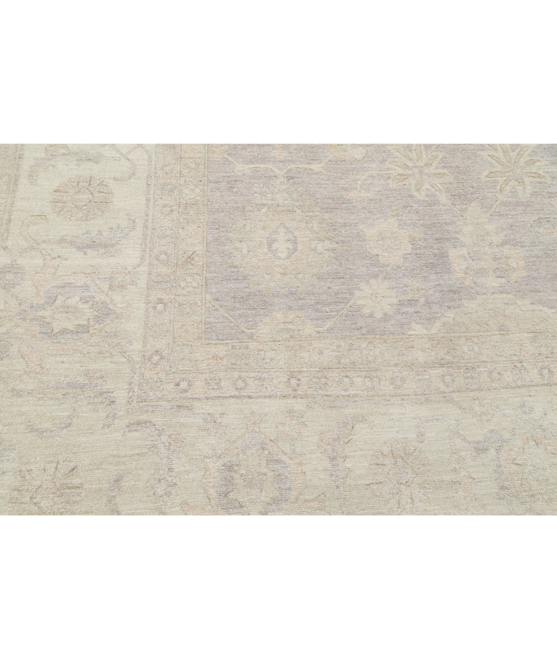 Hand Knotted Oushak Wool Rug - 9'11'' x 14'2'' 9'11'' x 14'2'' (298 X 425) / Grey / Ivory