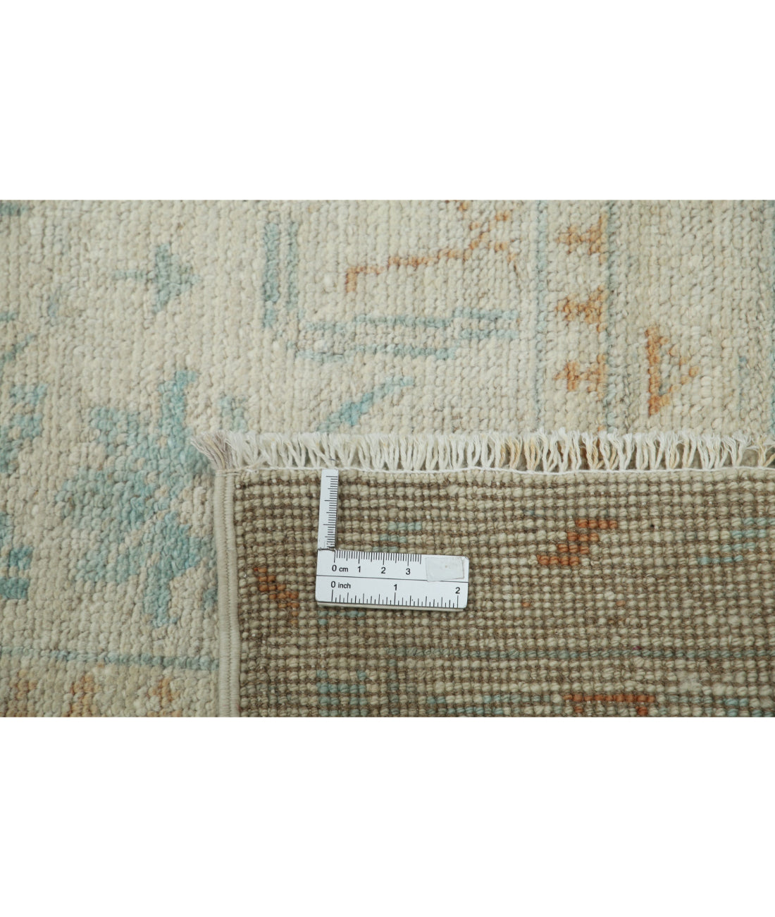 Hand Knotted Oushak Wool Rug - 9'1'' x 12'2''