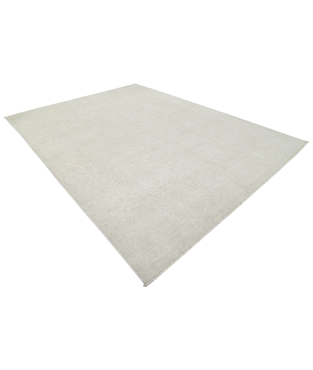 Hand Knotted Oushak Wool Rug - 9'0'' x 11'6'' 9'0'' x 11'6'' (270 X 345) / Ivory / Ivory
