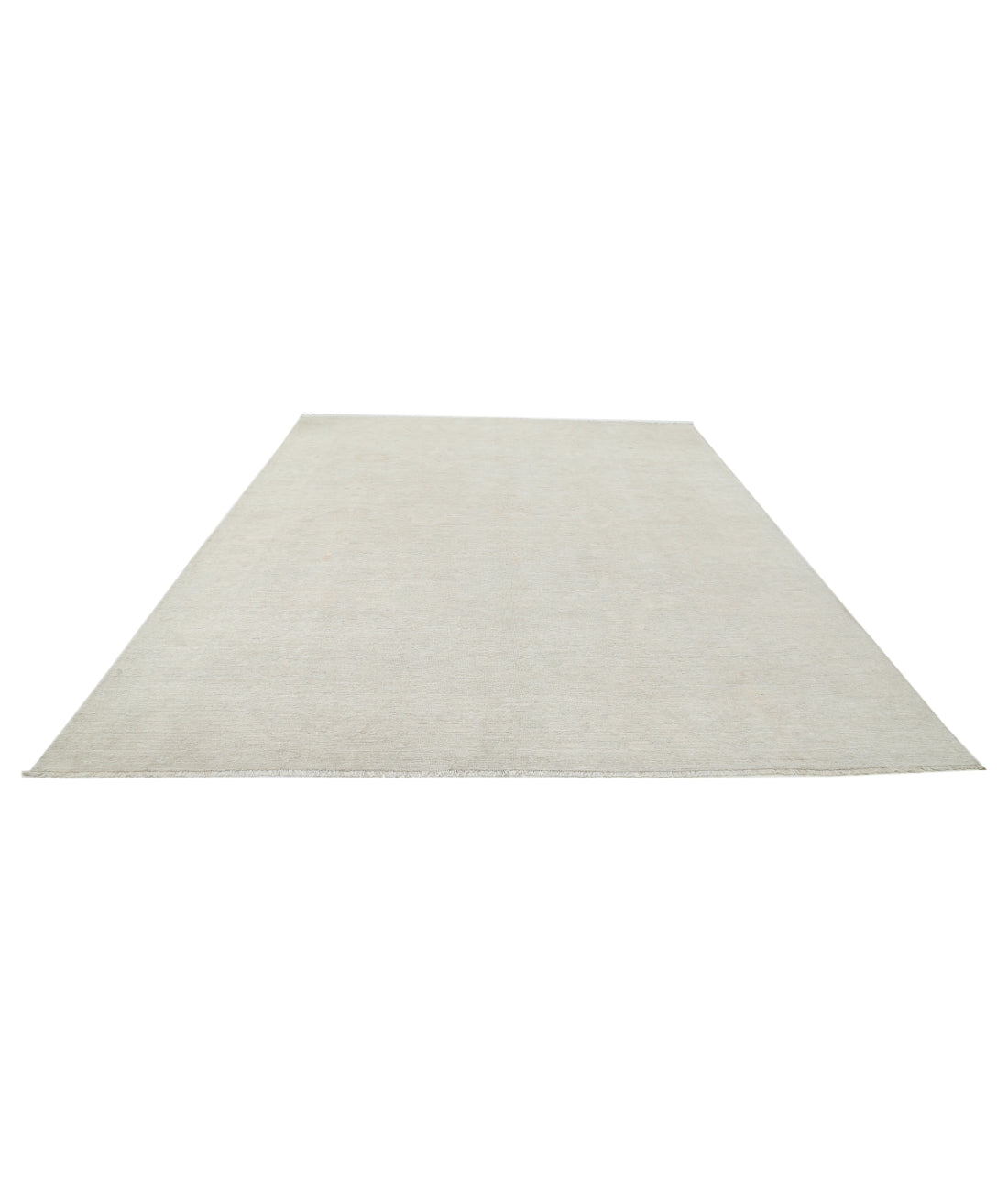 Hand Knotted Oushak Wool Rug - 9'0'' x 11'6'' 9'0'' x 11'6'' (270 X 345) / Ivory / Ivory