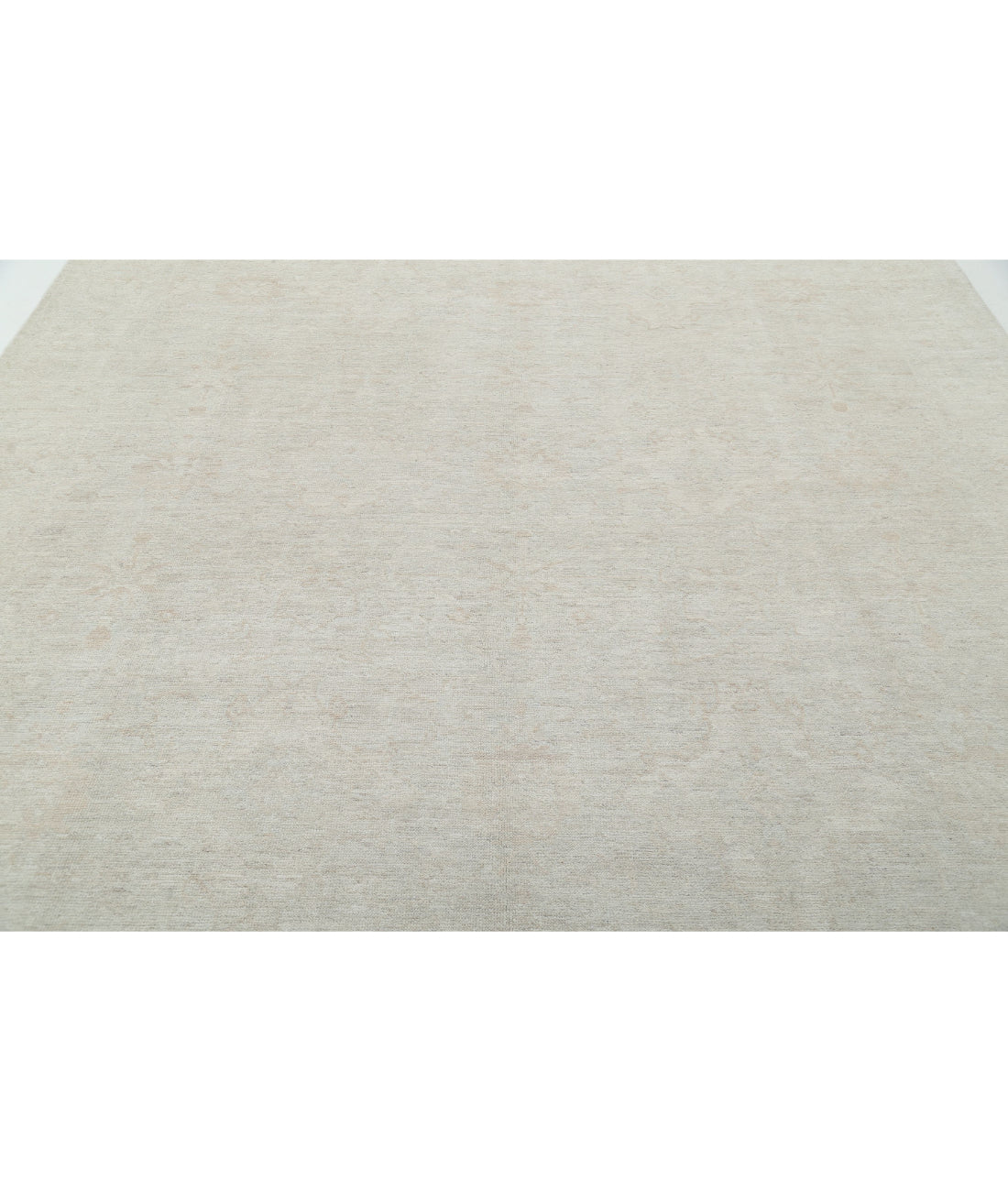 Hand Knotted Oushak Wool Rug - 9'0'' x 11'6'' 9'0'' x 11'6'' (270 X 345) / Ivory / Ivory