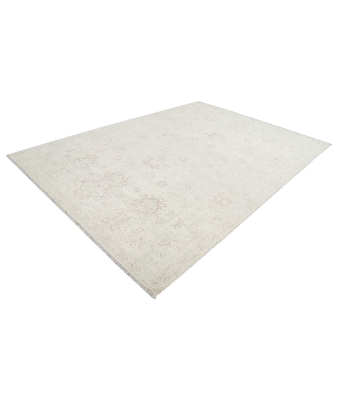 Hand Knotted Oushak Wool Rug - 8'6'' x 12'2'' 8'6'' x 12'2'' (255 X 365) / Ivory / Ivory