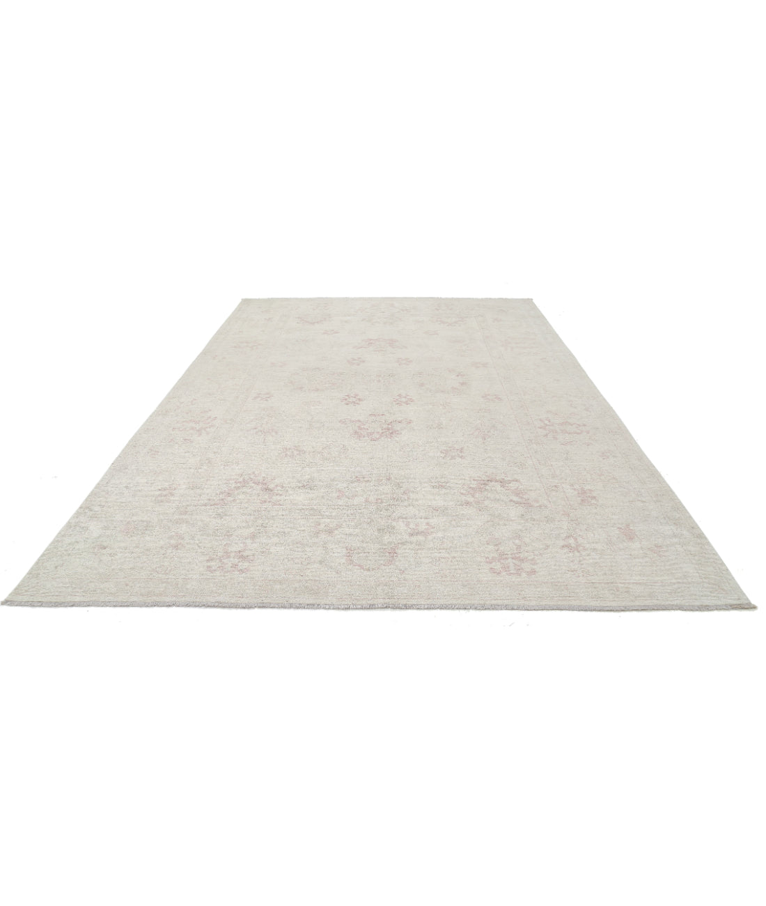 Hand Knotted Oushak Wool Rug - 8'6'' x 12'2'' 8'6'' x 12'2'' (255 X 365) / Ivory / Ivory