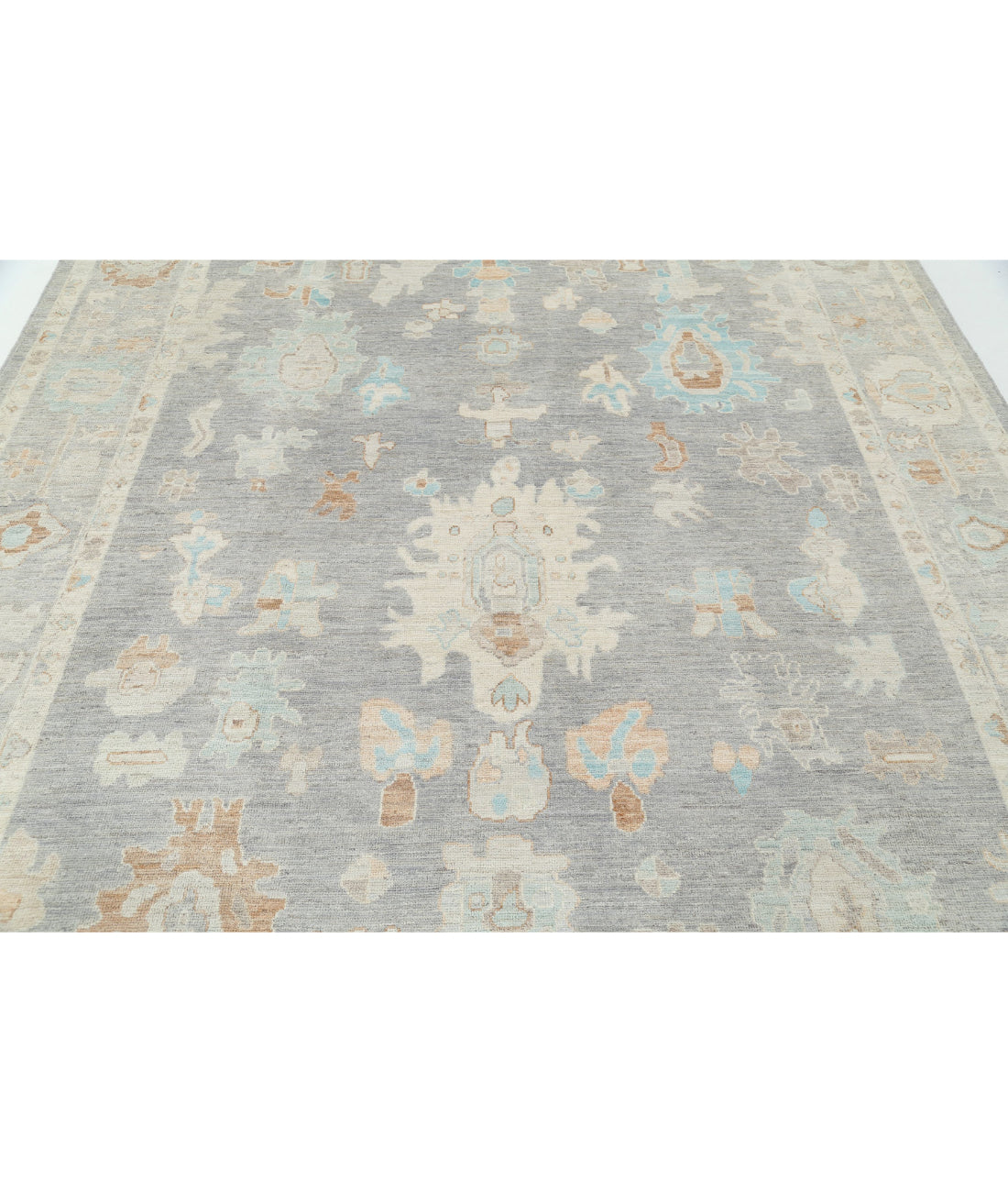Hand Knotted Oushak Wool Rug - 8'0'' x 10'0'' 8'0'' x 10'0'' (240 X 300) / Grey / Grey