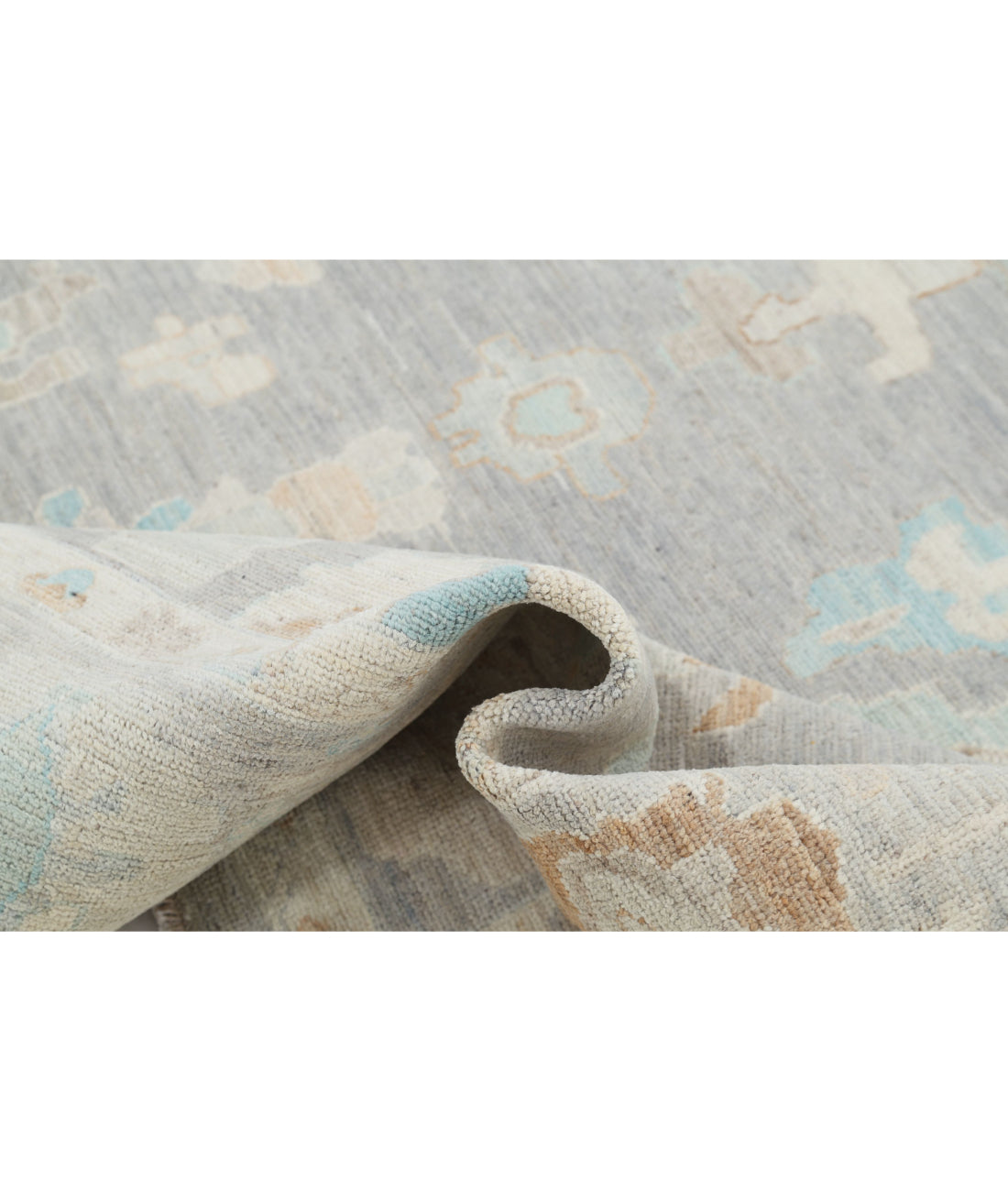 Hand Knotted Oushak Wool Rug - 8'0'' x 10'0'' 8'0'' x 10'0'' (240 X 300) / Grey / Grey