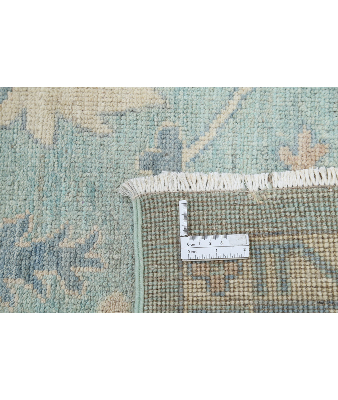 Hand Knotted Oushak Wool Rug - 9'3'' x 11'9'' 9'3'' x 11'9'' (278 X 353) / Green / Blue
