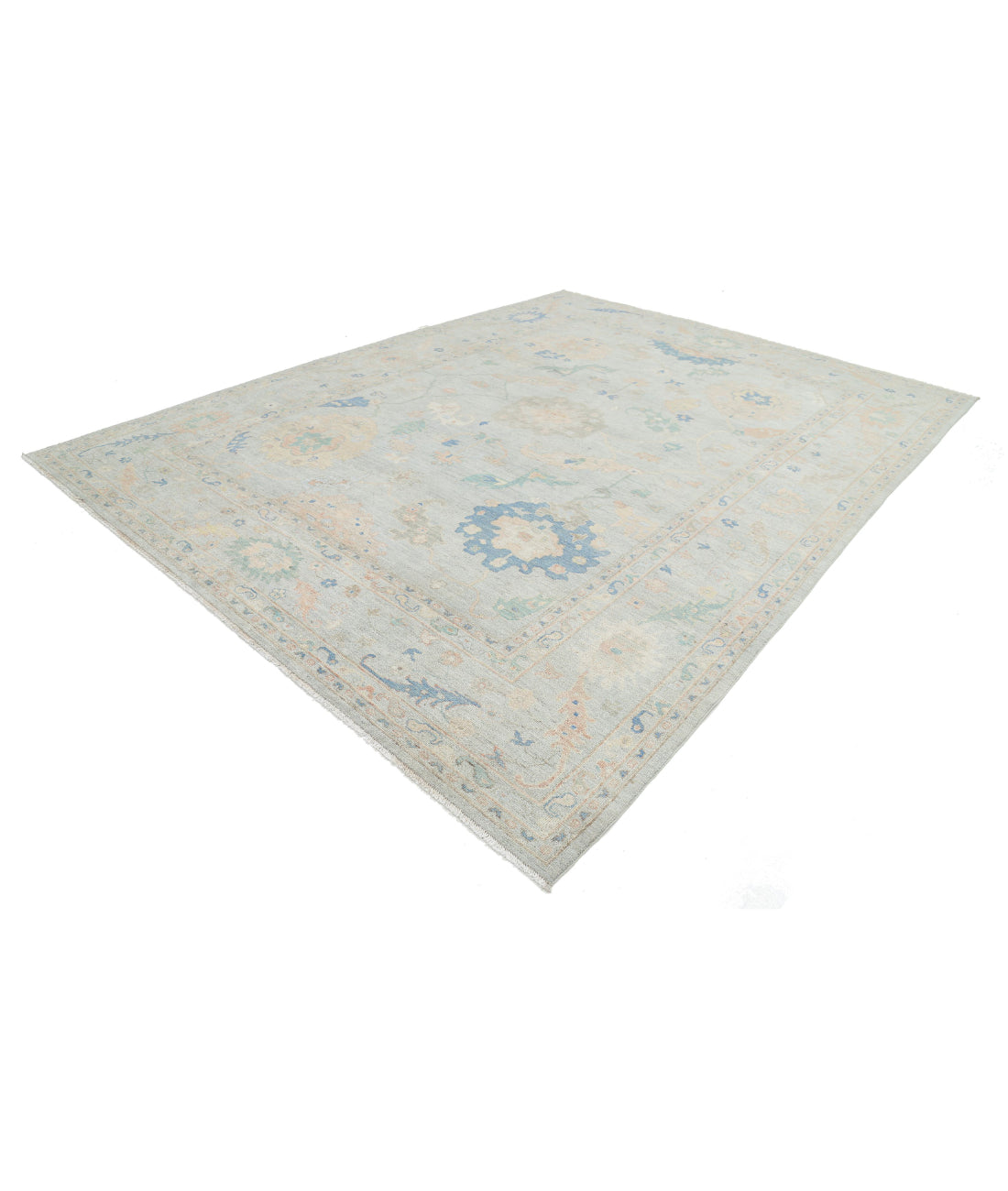 Hand Knotted Oushak Wool Rug - 10'0'' x 13'3'' 10'0'' x 13'3'' (300 X 398) / Grey / Grey