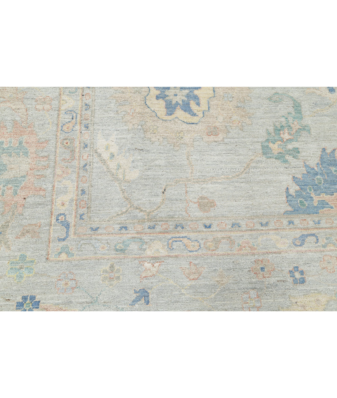 Hand Knotted Oushak Wool Rug - 10'0'' x 13'3'' 10'0'' x 13'3'' (300 X 398) / Grey / Grey