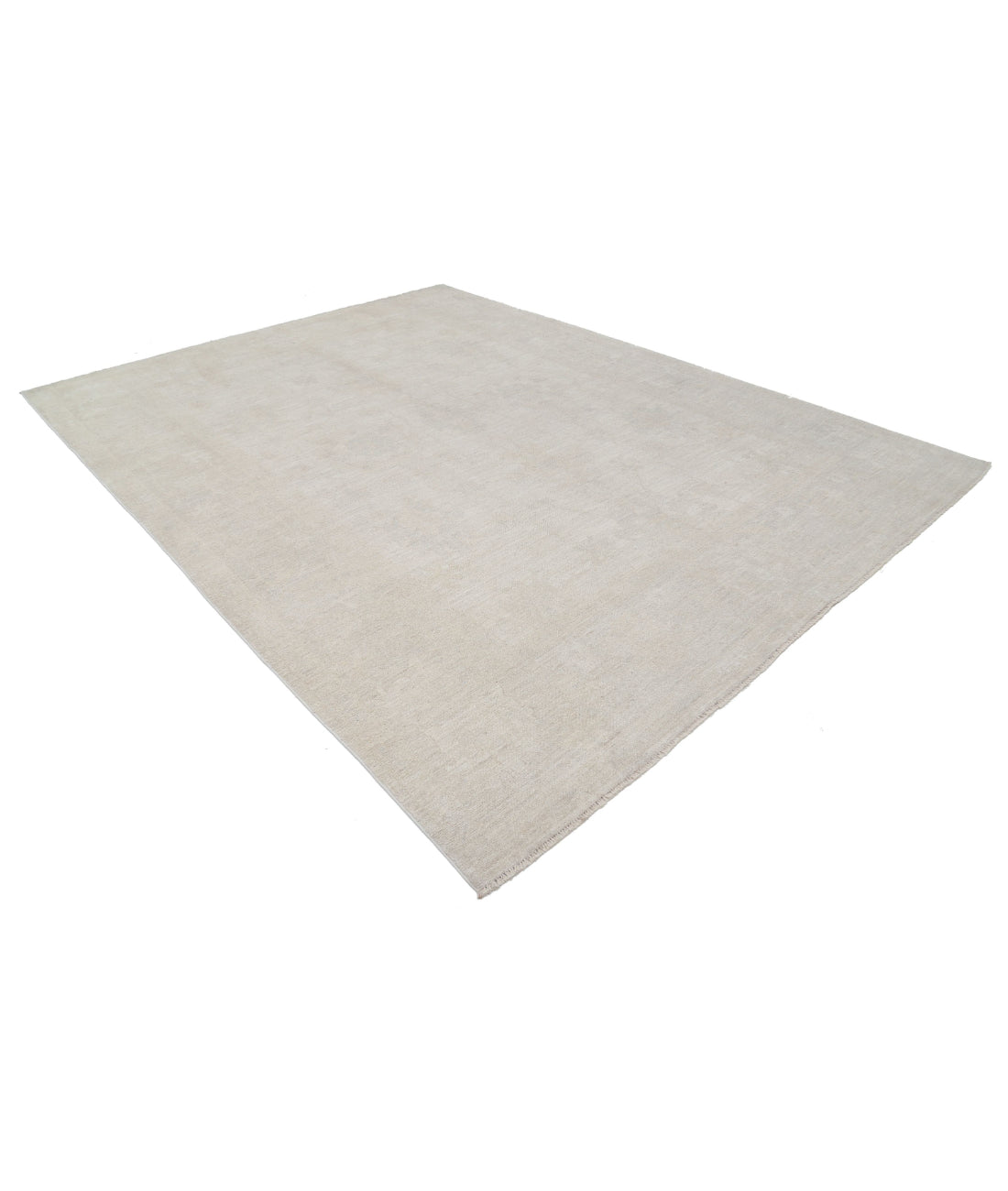 Hand Knotted Oushak Wool Rug - 9'0'' x 11'9'' 9'0'' x 11'9'' (270 X 353) / Ivory / Ivory