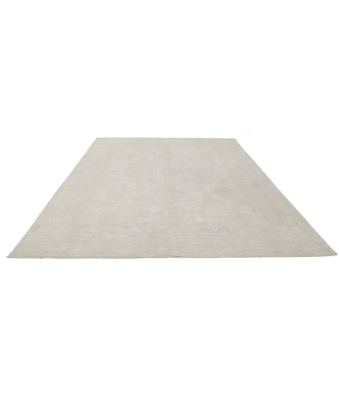 Hand Knotted Oushak Wool Rug - 9'0'' x 11'9'' 9'0'' x 11'9'' (270 X 353) / Ivory / Ivory