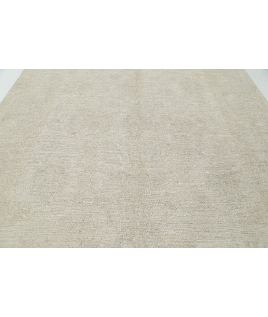 Hand Knotted Oushak Wool Rug - 9'0'' x 11'9'' 9'0'' x 11'9'' (270 X 353) / Ivory / Ivory