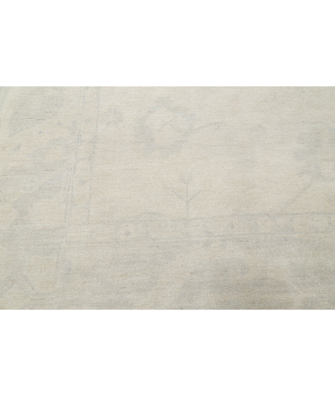 Hand Knotted Oushak Wool Rug - 10'6'' x 13'11'' 10'6'' x 13'11'' (315 X 418) / Ivory / Grey