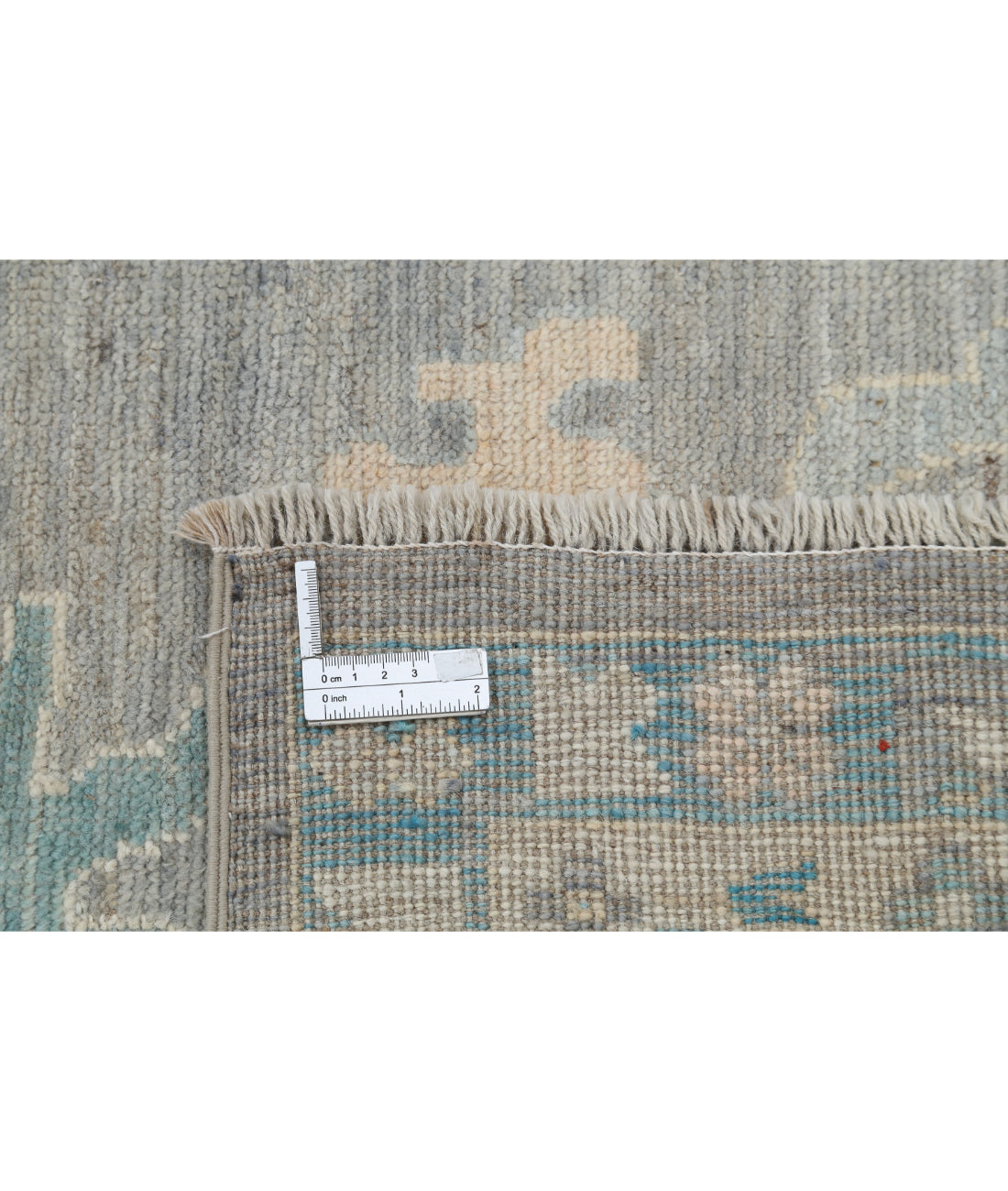 Hand Knotted Oushak Wool Rug - 9'9'' x 13'7''