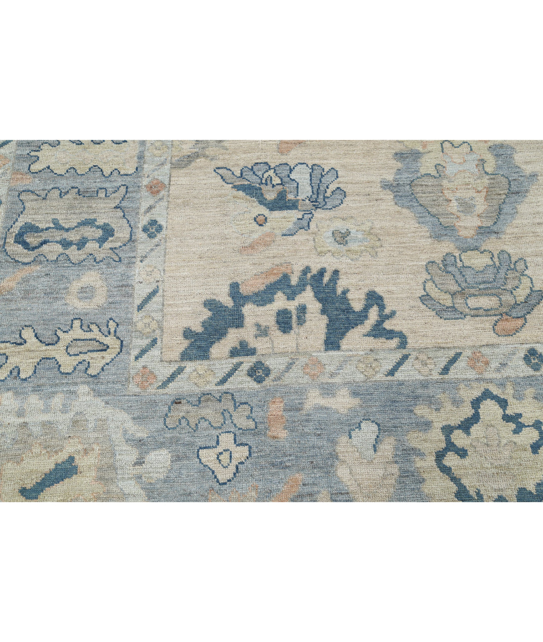Hand Knotted Oushak Wool Rug - 8'0'' x 9'10'' 8'0'' x 9'10'' (240 X 295) / Taupe / Grey