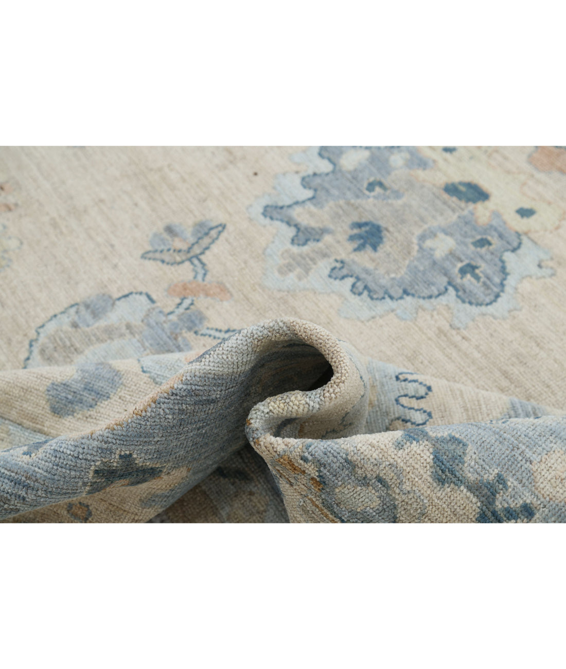 Hand Knotted Oushak Wool Rug - 8'0'' x 9'10'' 8'0'' x 9'10'' (240 X 295) / Taupe / Grey