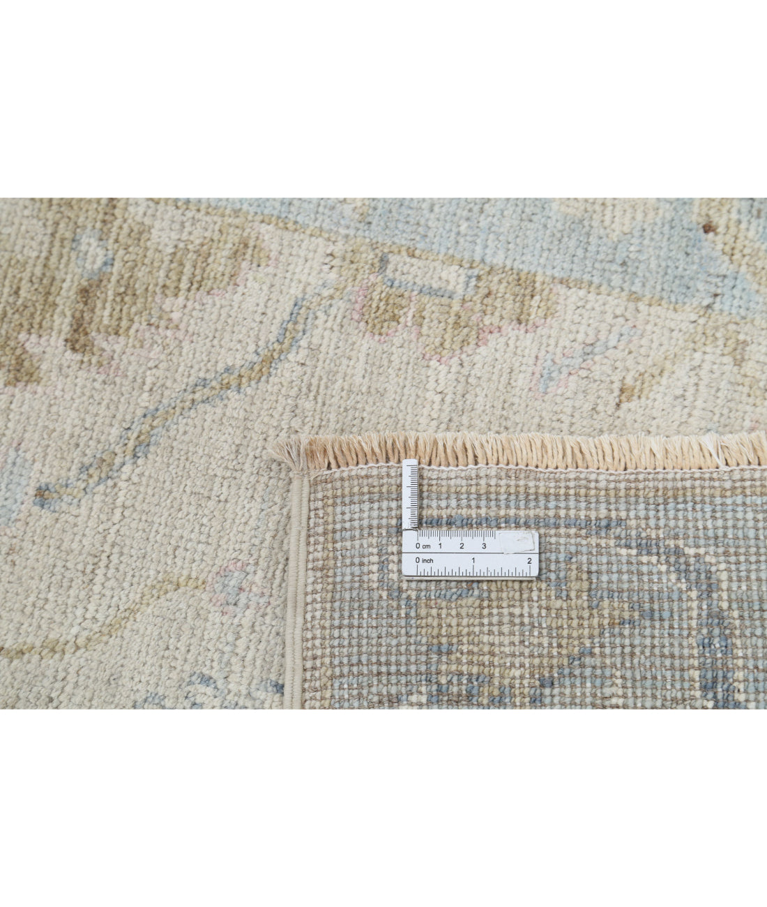 Hand Knotted Oushak Wool Rug - 3'2'' x 8'1''